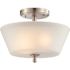 Satco 3-Light Semi-Dlush Mount Fixture Brushed NICKEL Frosted Glass