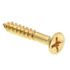 Generic Wood Screws, Flat Hd, Phil Dr, #8 X 1in, Brass, Package Of 100