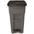 Rubbermaid Commercial Brute 32 Gal Front Step On Rollout Trash Can W/ Lid Gray