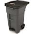 Rubbermaid Commercial Brute 32 Gal Front Step On Rollout Trash Can W/ Lid Gray