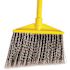 Rubbermaid Commercial Angled Broom, Poly Bristles, Yellow/gray, Package Of 2