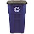 Rubbermaid Commercial 50 Gallon Brute Blue Recycle Trash Can With Lid