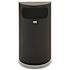 Rubbermaid Commercial Half Round Trash Receptacle, Black With Chrome Base