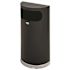 Rubbermaid Commercial Half Round Trash Receptacle, Black With Chrome Base
