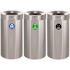 Alpine Industries 81 Gallon Stainless Deco Recycle/compost/can Package Of 3
