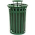 Alpine Industries 38 Gal Green Metal Slatted Outdoor Can Receptacle Rain Bonnet