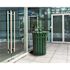Alpine Industries 38 Gal Green Metal Slatted Outdoor Can Receptacle Rain Bonnet