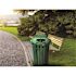 Alpine Industries 38 Gal Green Metal Slatted Outdoor Can Receptacle Rain Bonnet