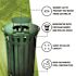 Alpine Industries 38 Gal Green Metal Slatted Outdoor Can Receptacle Rain Bonnet