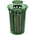 Alpine Industries 38 Gal Green Metal Slatted Outdoor Can Receptacle Rain Bonnet