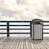 Alpine Industries 40 Gal OD Trash Receptacle Slatted Plastic Panels Grey