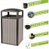 Alpine Industries 40 Gal OD Trash Receptacle Slatted Plastic Panels Grey