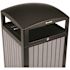 Alpine Industries 40 Gal OD Trash Receptacle Slatted Plastic Panels Grey
