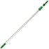 Unger Opti-Loc Aluminum Extension Pole, 4 Ft, Two Sections, Green/silver