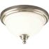 Progress Lighting NICKEL One-Light Flush Fixture With Etched Glass 12 X 7