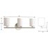 Progress Lighting Replay Three Light Polished NICKEL Bath Light, White Glass