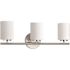 Progress Lighting Replay Three Light Polished NICKEL Bath Light, White Glass
