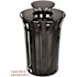 Alpine Industries Rain Bonnet Lid For Outdoor Metal Trash Can, 38-Gallon, Black