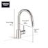 Grohe Concetto Single-Handle Pull-Down Kitchen Faucet 1.75 GPM Dual Spray