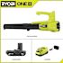 RYOBI One+18v 90 Mph 250 CFM Cordless Leaf Blower/sweeper,battery And Charger