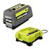 RYOBI 40v Lithium-Ion 6.0 Ah Battery And Rapid Charger Starter Kit
