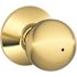 Schlage F-Series Lock F40 Privacy Knob Orbit Knob Bright Brass