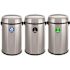 Alpine Industries 51 Gallon Stainless Recycle/trash/compost Recycle Package Of 3