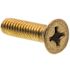 Generic Machine Screws, Flat Hd, Phil Dr, Brass, Package Of 50