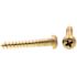 Generic Wood Screws, Rd Hd, Phil Dr, #4 X 3/4in, Brass, Package Of 25