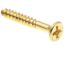 Generic Wood Screws, Flat Hd, Phil Dr, #6 X 1in, Brass, Package Of 100