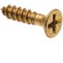 Generic Wood Screws, Flat Hd, Phil Dr, #6 X 5/8in, Brass, Package Of 25