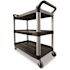 Rubbermaid Commercial Economy Plastic Cart, Three-Shelf, Black
