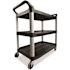 Rubbermaid Commercial Economy Plastic Cart, Three-Shelf, Black
