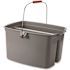 Rubbermaid Commercial 19 Quart Dble Utility Pail, 18 X 14 1/2 X 10, Gray Plastic