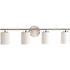 Progress Lighting Replay Four Light Polished NICKEL Bath Light With White Glass