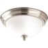 Progress Lighting NICKEL One-Light Flush Fixture With Etched Glass 11.375 X 5.5