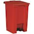 Rubbermaid Commercial 12 Gal Red Plastic Rectangular Step-On Trash Can