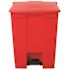 Rubbermaid Commercial 18 Gal Red Plastic Rectangular Step-On Trash Can