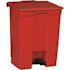Rubbermaid Commercial 18 Gal Red Plastic Rectangular Step-On Trash Can