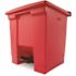Rubbermaid Commercial 8 Gal Red Plastic Rectangular Step-On Trash Can