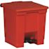 Rubbermaid Commercial 8 Gal Red Plastic Rectangular Step-On Trash Can