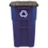 Rubbermaid Commercial 50 Gal Rtlr Recyclng Rolot Contanr W/ld Package Of 2