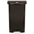 Rubbermaid Commercial Slim Jim 18 Gallon Front Step-On Trash Can, Black