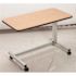 Drive Spring Loaded Overbed Table, Chrome U-Base, Oak Top, Low 19-28" Height