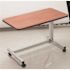 Drive Spring Loaded Overbed Table, Chrome U-Base, Cherry Top, Low 19-28" Height