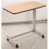 Drive Spring Loaded Overbed Table, Chrome U-Base, Oak Top, 28-45" Height