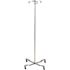 Drive Economy Chrome 4-Leg Iv Pole, Removable 4 Hook Top, Rubber Wheels
