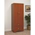 Drive Oslo 2-Door/2-drawer Wardrobe, 78" X 30" X 23", NICKEL Hardware, Cherry