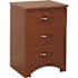 Drive Oslo 3-Drawer Bedside Cabinet, NICKEL Hardware, 29-1/2"x21"x18", Cherry