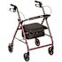Drive Medical Design Healthcare Aluminum Rollator, 6" Casters, Padded Seat, Red